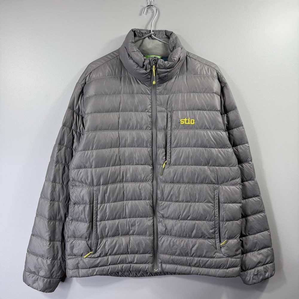 Stio Jacket Mens Medium Gray Quilted Insulated Full Zip Puffer Outdoor Ski